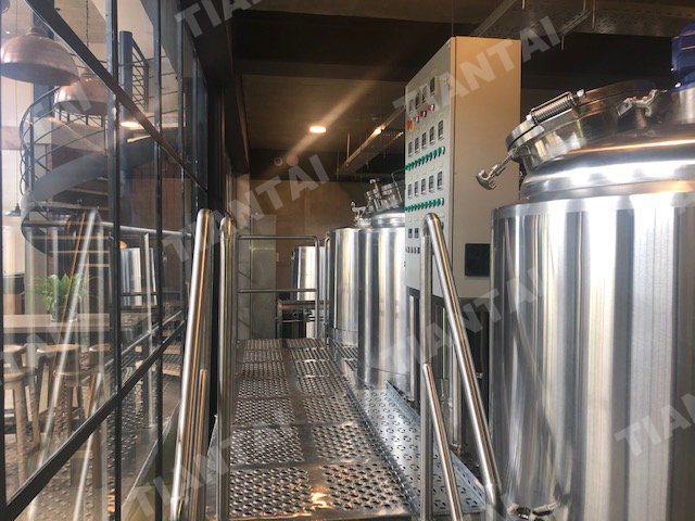 500L microbrewery equipment under installation in South Africa